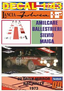 【送料無料】ホビー ・模型車・バイク レーシングカー デカールランチアタイソンクーペアミルケアバレストリエリdecal 143 lancia tyson hf 16 coupe hf amilcare ballestrieri rac 1973 dnf 01