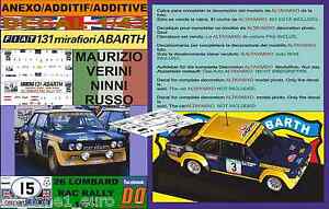【送料無料】ホビー ・模型車・バイク レーシングカー アネックスデカールフィアットアバルトラックannex decal 143 fiat 131 abarth rac m verini 1977 01