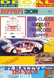 【送料無料】ホビー ・模型車・バイク レーシングカー デカールフェラーリアンドルエットデュヴァーdecal ferrari 308 gtb jc andruet r du var 1981 dnf 01