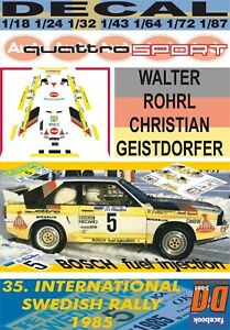 【送料無料】ホビー ・模型車・バイク レーシングカー デカールアウディクワトロスポーツロールスウェディッシュdecal audi quattro sport w rohrl swedish r dnf 1985 01
