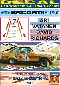 【送料無料】ホビー ・模型車・バイク レーシングカー デカールフォードエスコートアリバタネンクロスラリーdecal ford escort rs 1800 ari vatanen southern cross rally 1980 3rd 01