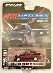 【送料無料】ホビー ・模型車・バイク レーシングカー グリーンライトホットハッチシリーズフォードエスコートコスワースgreenlight 164 hot hatches series 1 1994 ford escort rs cosworth bbgl47080d