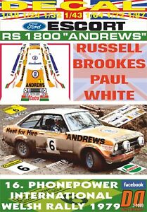 【送料無料】ホビー ・模型車・バイク レーシングカー デカールフォードエスコートブルックスウェールズdecal ford escort rs 1800 mk ii r brookes welsh r 1979 2nd 01
