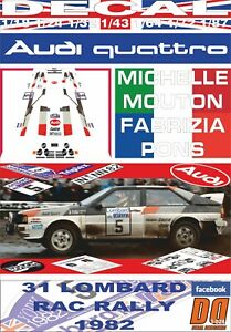 【送料無料】ホビー ・模型車・バイク レーシングカー デカールアウディクワトロムモトンdecal audi quattro m mouton rac r 1982 2nd 01