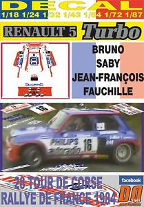 【送料無料】ホビー ・模型車・バイク レーシングカー デカールルノーターボサビーツールドコルスdecal renault 5 turbo b saby tour de corse 1984 dnf 01