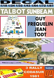 【送料無料】ホビー ・模型車・バイク レーシングカー デカールタルボットサンビームロータスフレクリンコダスールdecal talbot sunbeam lotus g frequelin r codasur 1981 winner 01