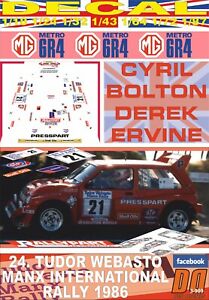 【送料無料】ホビー ・模型車・バイク レーシングカー デカールメトロボルトンマンクスインテルdecal mg metro 6r4 c bolton manx inter r 1986 7th 01