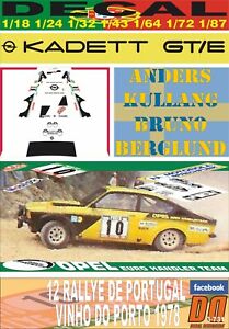 【送料無料】ホビー ・模型車・バイク レーシングカー デカールオペルカデットクラングポルトガルdecal opel kadett gte a kullang r portugal 1978 6th 01