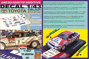 【送料無料】ホビー ・模型車・バイク レーシングカー アネキソデカルトヨタセリカエリクソンアルゼンチンanexo decal 143 toyota celica gt4 mericsson rargentina 1991 6th 08