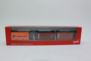 【送料無料】ホビー ・模型車・バイク レーシングカー herpa 076432003 container set 3x20 ft hapag lloyd valle triton 187