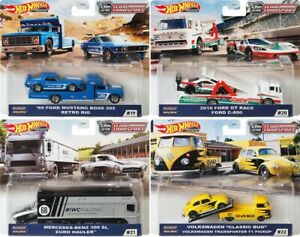 【送料無料】ホビー ・模型車・バイク レーシングカー チームストアトランスポートセットメルセデスフォードホットホイールteam store transport 2020 4 set mercedes vw ford 164 hot wheels｜hokushin