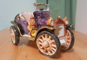 【送料無料】ホビー 模型車 モデルカー ビンテージアンティークモデルカーセラミックvintage hand painted collectible antique model 1910 car ceramic porcelain purple