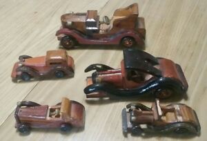 【送料無料】ホビー 模型車 モデルカー ビンテージモデルロットパーツvintage collectible solid wood wooden handcrafted model classic cars lot 5parts