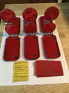 【送料無料】ホビー 模型車 モデルカー ヴィンテージモデルリフレクタset of 3 vintage miroflare model 18 red emergency car reflectors