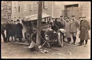 【送料無料】ホビー 模型車 モデルカー モデルアンティークポストカードaccident military car early model transportation ww1 antique rppc photo postcard