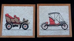 【送料無料】ホビー 模型車 モデルカー モデルアートピクチャmodel a car pebble art picture set of 2