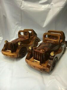 【送料無料】ホビー 模型車 モデルカー クラシックモデル 2x hand carved thuya wooden cars classic model home decor toy collectible