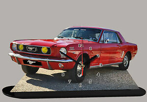 【送料無料】ホビー 模型車 モデルカー モデルカーフォードマスタングクロックレッド
