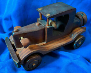 【送料無料】ホビー 模型車 モデルカー カスタムモデルアンティークカーホドアcustom handmade wooden model antique car vtg carved 10034; ho toy rare open door