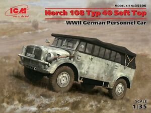 【送料無料】ホビー 模型車 モデルカー ソフトトップドイツプラスチックモデルキットhorch 108 typ 40 soft top, wwii german personnel car 135 plastic model kit icm