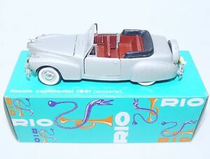 【送料無料】ホビー 模型車 モデルカー リオイタリアリンカーンコンチネンタルオープンカブリオレモデル＃rio italy 143 lincoln continental open cabriolet 1941 model car 44 mib85 rare
