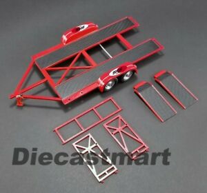 【送料無料】ホビー 模型車 モデルカー スピードショップタンデムトレーラータイヤラックモデルカーレッド