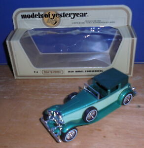 【送料無料】ホビー 模型車 モデルカー マッチモデルタウンカーグリーンメタルフレークボディmatchbox yesteryear y4 duesenberg model j town car green metal flake body iss 14 20,860円