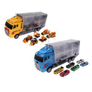 【送料無料】ホビー 模型車 モデルカー トランスポーターモデルスモールカーキットコレクションkids boys 164 alloy transporter model toy with 6 small car kits collection