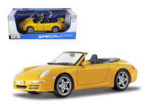 【送料無料】ホビー 模型車 モデルカー ポルシェ911 997カレラs cabrioイエロー118ダイカストマイストモデルカーporsche 911 997 carrera s cabrio yellow 118 diecast model car by maisto