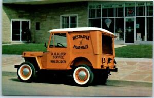 【送料無料】ホビー 模型車 モデルカー ビンテージジープ＃モデルデリバリーカーvintage jeep dispatcher advertising postcard 034;model dj3a hardtop034; delivery car