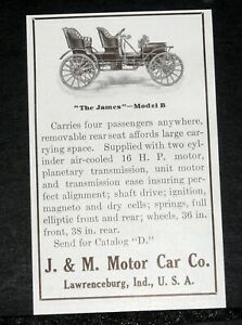 【送料無料】ホビー 模型車 モデルカー ジェームスモデルモーターカー1909 old magazine print ad, the james model b motor car, carries four anywhere