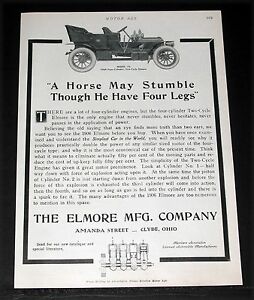 【送料無料】ホビー 模型車 モデルカー モデル#;ツーリングカー1906 old magazine print ad, elmore model 034;15034; touring car, a horse may stumble