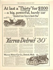 【送料無料】ホビー 模型車 モデルカー デトロイト#モデルビンテージ1910 warrendetroit 034;30034; 2 models car orig vintage ad