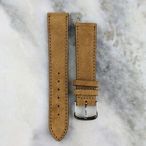 【貨物輸送無料】ウオッチ スエードレザーウォッチストラップライトブラウンsuede leather watch strap  light brown  18粍20粍
