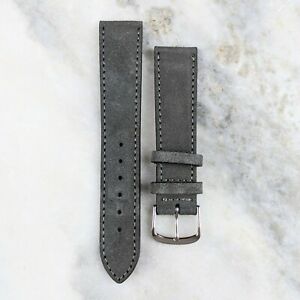 【送料無料】腕時計 スエードレザーウォッチストラップダークグレーsuede leather watch strap dark grey 18mm20mm