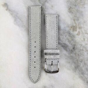 【貨物輸送無料】ウオッチ スエードレザーウォッチストラップライトグレーsuede leather watch strap  light grey  18粍20粍