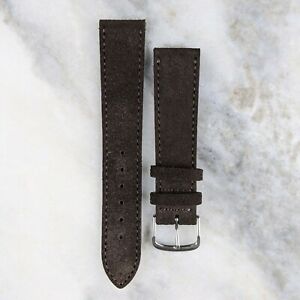 【送料無料】腕時計　スエードレザーウォッチストラップダークブラウンsuede leather watch strap dark brown 18mm20mm