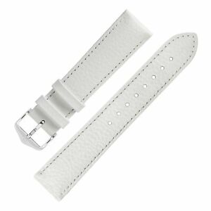 【送料無料】腕時計　ディアカンザスバッファローエンボスカーフレザーウォッチストラップホワイトhirsch kansas buffaloembossed calf leather watch strap in white