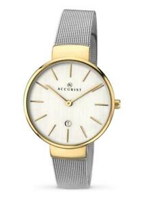 【送料無料】腕時計　レディースゴールドトーンステンレススチールメッシュブレスレットウォッチaccurist 8125 ladies gold tone stainless steel mesh bracelet watch rrp &pound;8999｜hokushin