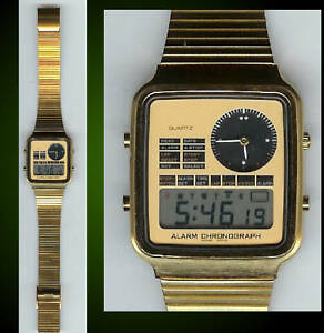 【送料無料】腕時計　デュアルタイムゴールドトーンウォッチnos dual time gold tone watch