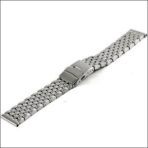 【送料無料】腕時計　フルブラシステンレススチールブレスレットvollmer brushed stainless steel watch bracelet, deployant clasp 09150h7 20mm