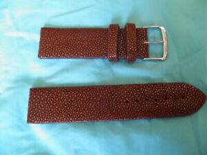 【送料無料】腕時計　ブレスレットガルシャックマロンポリノルム24 mm luxueux bracelet galuchat veritable marron poli grain hors normes