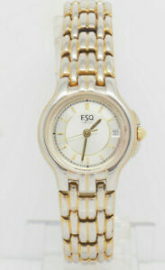 【送料無料】腕時計　レディーススイスツートーンインジケータladies esq swiss e5003 twotoned date indicator 24mm wrist watch