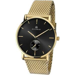 【送料無料】腕時計　ゲンツゴールドトーンステンレススチールメッシュストラップウォッチaccurist 7185 gents gold tone stainless steel mesh strap watch rrp ￡10999 18,965円