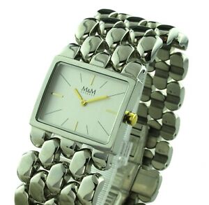 【送料無料】腕時計　ドイツスクエアラインバブルユーロm amp; m germany damen uhr square line bubbles m11912362 neu uvp 198 euro