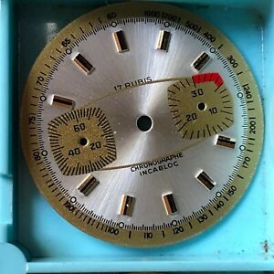 【送料無料】腕時計　カドランドモントレクロノグラフヴィンテージインカブロックcadran de montre chronographe vintage 7733 incabloc 311mm 30minutes nos｜hokushin