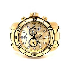 【送料無料】腕時計　メンズインビクタプロダイバースキューバゴールドトーンクロノグラフウォッチmen’s invicta pro diver 80070 scuba 200m goldtone chronograph watch 171