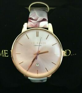 【送料無料】腕時計　テッドベイカーレディースクラシックステンレススチールウォッチレザーストラップted baker womens classic stainless steel watch with floral leather strap, 40 mm