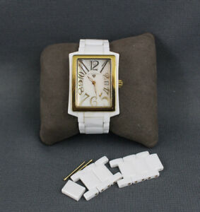 【送料無料】腕時計 スイスホワイトセラミックゴールドトーンベラウォッチswiss legend womens white ceramic gold tone rectangle bella watch|hokushin