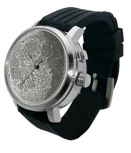 【送料無料】腕時計　リトファンウォッチライトダークサイドフェーズグローアストロスチールfull moon 3d lithophane watch led light, lunar dark side phase glow astro steel｜hokushin